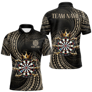 Maxcorners Beige Tribal Skull Darts Shirts For Men Custom Skull Crown 8 Ball Darts Team Jersey LM2709