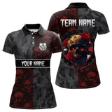 Maxcorners Red Rose Skulls And Dartboard Style Dart Shirts For Men, Custom Dart Jerseys LM243