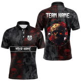 Maxcorners Red Rose Skulls And Dartboard Style Dart Shirts For Men, Custom Dart Jerseys LM243