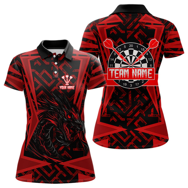 Maxcorners Custom Red Dragron With Dartboards Dart Shirts For Men, Dart Team Jerseys LM243