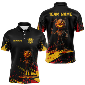 Maxcorners Pumpkins Head Custom Halloween Funny Dart Shirts For Men, Dart Jerseys