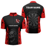 Maxcorners Black & Red Grim Reaper Dartboard Darts Shirt For Men - Custom Team NamE LM1625