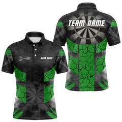 Maxcorners Dartboard & Green Cracked Pattern For Champions Darts Shirt For Men - Custom Name