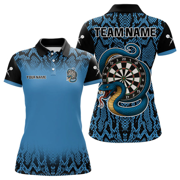 Maxcorners Navy Snake & Reptile Skin With Striking Dartboard Darts Shirt For Men - Custom Name LM1625