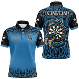 Maxcorners Navy Snake & Reptile Skin With Striking Dartboard Darts Shirt For Men - Custom Name LM1625