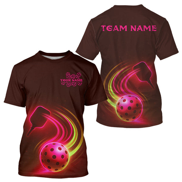 Maxcorners Custom Red Pickleball T-Shirt For Men Pickleball Team Jerseys Personalized Name LM2608