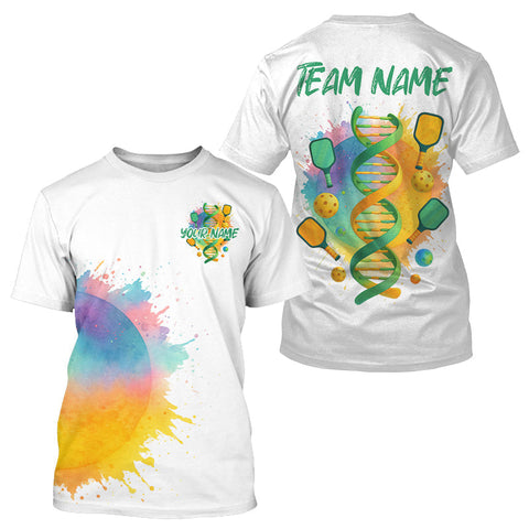 Maxcorners It’s In My DNA Pickleball Shirt Custom Colorful Pickleball Jersey For Men, White T-Shirt LM2608
