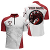 Maxcorners Personalized Black And Red Dartboard With Dragon Dart Shirts For Men, Dart Jerseys