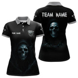 Maxcorners Haunting Black Skulls Reaper Darts Team Shirt For Men - Custom Team & Player Name LM1625
