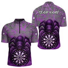 Maxcorners Mauve Skull Spider & Dartboard Darts Shirt For Men - Custom Name & Team Option LM0706