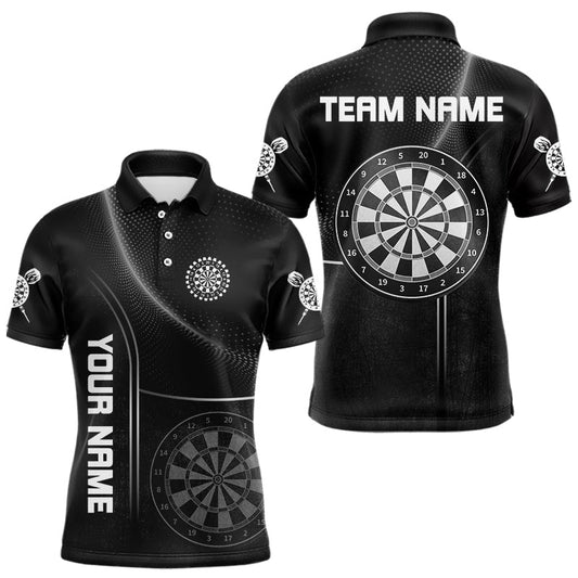 Maxcorners Halftone Pattern Dartboard White In Lines Grunge Dart Shirts For Men, Dart Jerseys