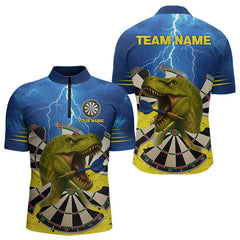 Maxcorners Master Dinosaur Strike Style Funny Darts Shirt For Men - Customizable Name & Team LM0706