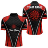 Maxcorners Darts Halftone Pattern Dartboard Custom Red Dart Shirt For Men, Dart Team Jerseys