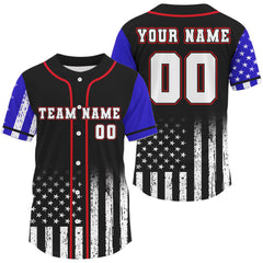 Maxcorners Patriotic Baseball Jersey For Men Personalized US Flag Baseball Team With Name Number LM2608