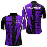 Maxcorners Purple Score Dartboard Grunge Darts Shirt For Men - Custom Name & Team Jersey LM3006