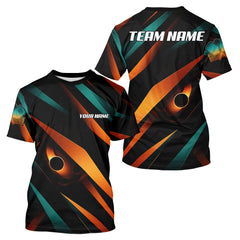 Maxcorners Custom Holographic Orange Pickleball Ball T-Shirt For Men Outfits Pickleball Jerseys LM0910