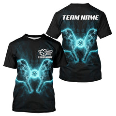 Maxcorners Custom Turquoise Smokes Pickle Paddles Men's Pickleball T-Shirt Pickleball Team Outfits LM1411