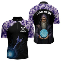 Maxcorners Mystic Sorcerer Dartboard Men's Magical Darts Shirt - Custom Name For Darts Jersey MT1706