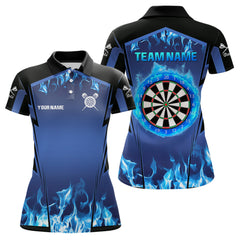 Maxcorners Blue Flaming Dartboard Men's Flaming Darts Shirt - Custom Name For Darts Jersey MT1706