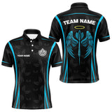 Maxcorners Azure Wings With Dart Arrow Men's Funny Darts Shirt - Custom Name For Darts Jersey LM2206