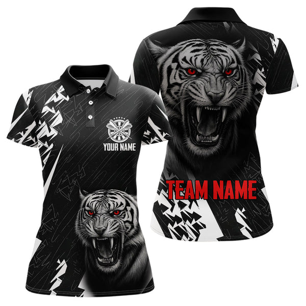 Maxcorners Dark Lion Dartboard Men's Darts Polo Shirt - Custom Name For Players  LM1307