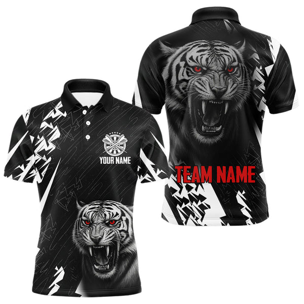 Maxcorners Dark Lion Dartboard Men's Darts Polo Shirt - Custom Name For Players  LM1307