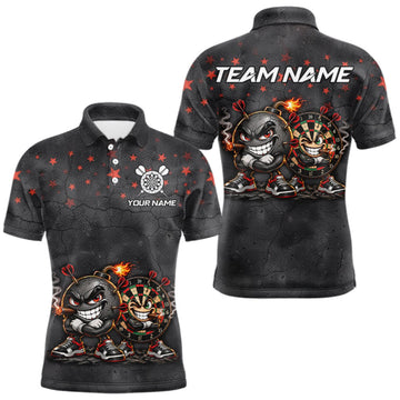 Maxcorners Custom Funny Bomb Darts Shirt For Men Personalized Bomb Grunge Darts Team Tournament Jersey LM1910