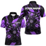 Maxcorners Purple Funny Muscle Bull Dartboard Custom Funny Darts Polo Shirt For Men Dart Jerseys MT1511
