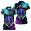 Maxcorners Smile Face Dartboard Custom Funny Colorful Men's Dart Polo Shirts, Dart Team Jerseys LM2007