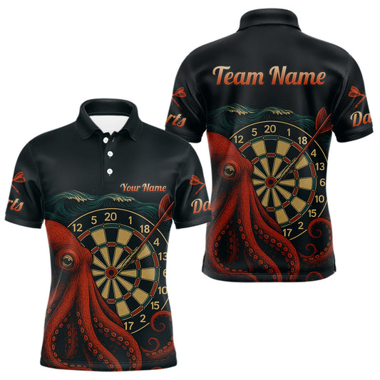 Maxcorners Scarlet Octopus Dart Team Shirt For Men Players â€“ Unique Custom With Player Name LM1625