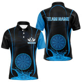 Maxcorners Azure Water Lightning Dartboard & Fish Darts Shirt For Men - Custom Name & Team LM3006