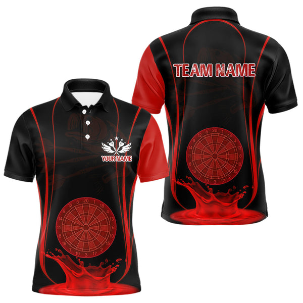 Maxcorners Red Water Lightning Dartboard & Fish Darts Shirt For Men - Custom Name & Team LM3006