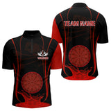 Maxcorners Red Water Lightning Dartboard & Fish Darts Shirt For Men - Custom Name & Team LM3006