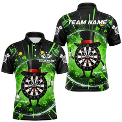 Maxcorners Custom Green Patrick Day Funny Dartboard Men Polo Dart Jerseys Shamrock Dart Gifts LM2711