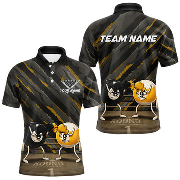 Maxcorners Custom Boxing 8 Ball & 9 Ball Billiard Shirt For Men Funny Pool Billiard Team Jersey | Yellow LM2607