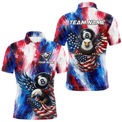 Maxcorners Patriotic Eagle Pool 8 Ball & 9 Ball Men Billiard Shirt Custom US Flag Paint Billiard Team Attire LM2201