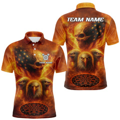 Maxcorners Personalized Flame Dart Shirt Custom Yellow Patriotic Dartboard Dart Jerseys For Men LM2608