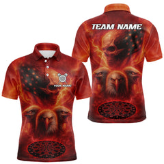Maxcorners Personalized Flame Dart Shirt Custom Red Patriotic Dartboard Dart Jerseys For Men LM2608