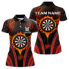 Maxcorners Persionalized Red Fire Flame Dart Boards Dart Shirts For Men, Custom Dart Jerseys LM263