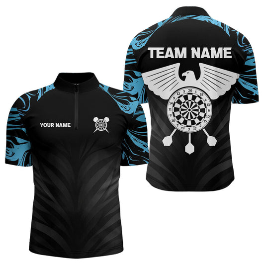 Maxcorners Blue Splash Color Eagle Dartboard Darts Shirt For Women - Custom Team & Player Name LM1625