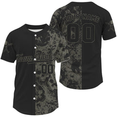 Maxcorners Custom Name & Number Uniform With Dark Grunge Skull Baseball Jersey For Men LM0409