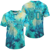 Maxcorners Custom Blue Men's Baseball Jersey Personalized Grunge Baseball Jersey For Newborns LM2608