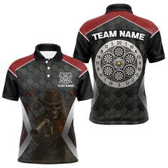 Maxcorners Skull Sheriff Shoots Darts Arrow Darts Shirt For Men - Customizable Name & Team LM0706