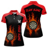 Maxcorners Men's Flaming Darts Shirt - Custom Name & Team Fire Dartboard Shirt For Players LM0706