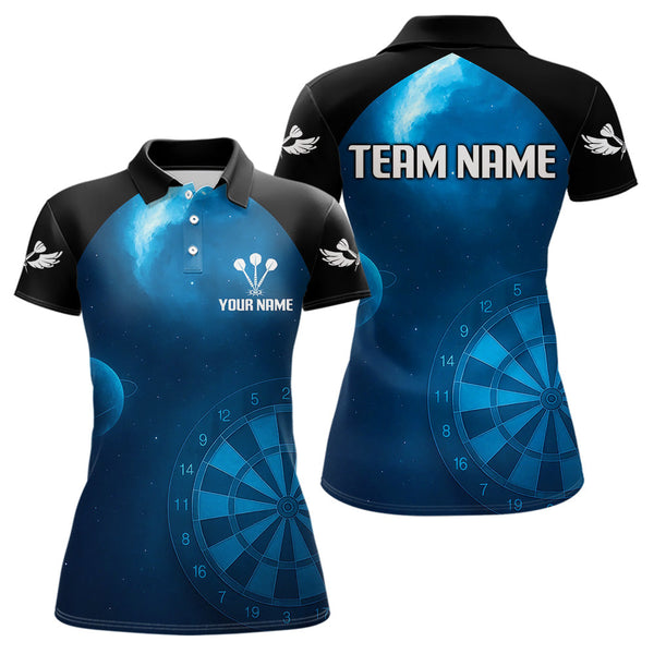 Maxcorners Galaxy-Themed Darts In Space Men's Darts Shirt - Custom Name For Dart Players MT1006