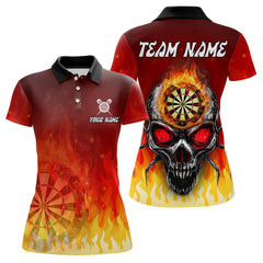 Maxcorners Spider Skull Flame Dartboard Custom Flame Dart Shirt For Men, Dart Jerseys