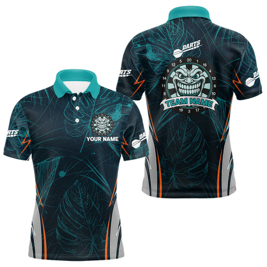 Maxcorners Grinning Demon Dartboard Men's Darts Shirt - Custom Tropical Team Shirt For Players