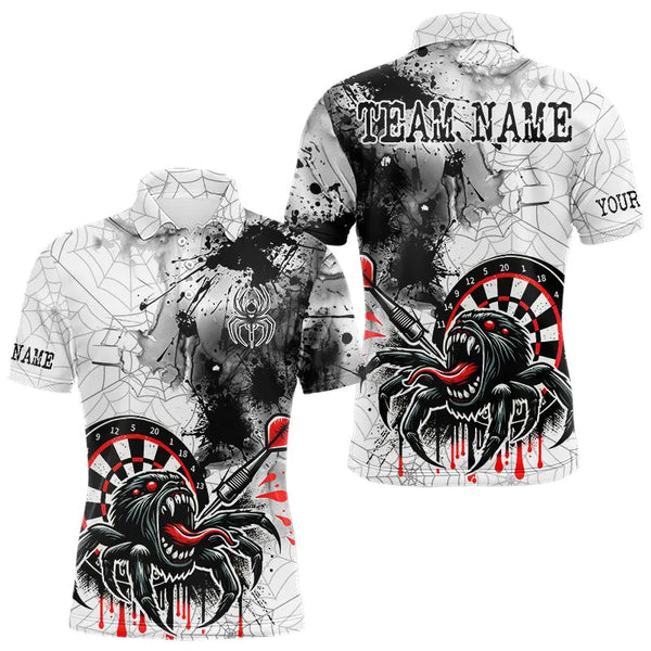 Maxcorners Personalized Dripping Black And Red Spider Dart Shirts For Men, Custom Dart Jerseys LM233