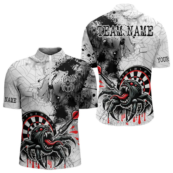 Maxcorners Personalized Dripping Black And Red Spider Dart Shirts For Men, Custom Dart Jerseys LM233