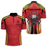Maxcorners Personalized Black And Red Spider Dart Shirts For Men, Custom Dart Team Jerseys